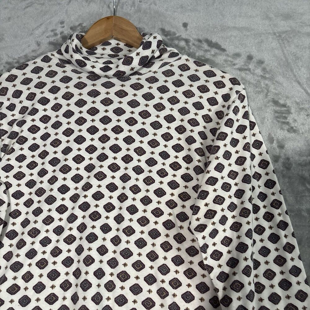 Vintage Currants Turtleneck Shirt Women’s Large Geo Diamond Retro 1990 Soft Knit